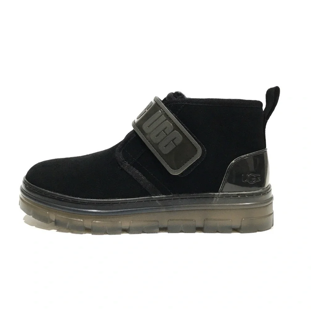 UGG NEUMEL CLEAR PLATFORM ANKLE BOOTS -BLACK SUEDE -WOMEN’S Size 6 NWOT